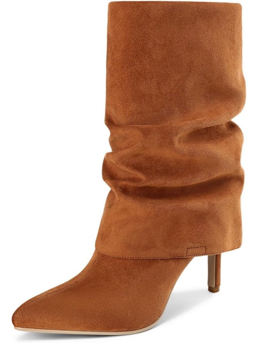 Women's Brown Comfortable Stylish Slouch Pointed Toe Stiletto Heel Ankle Boots